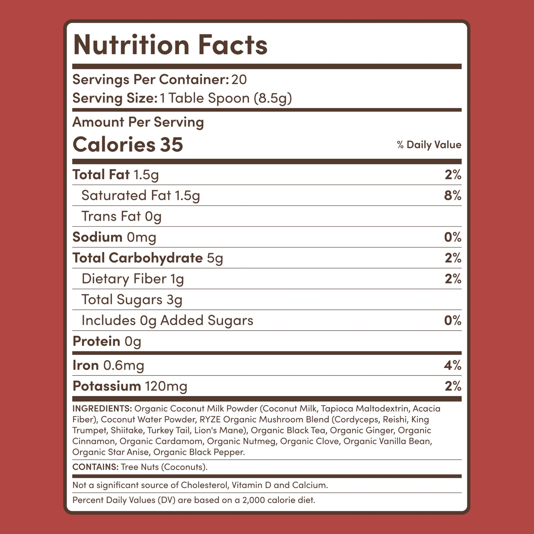 Mushroom Chai (1 Pack - 20 Servings) Pure M031-157