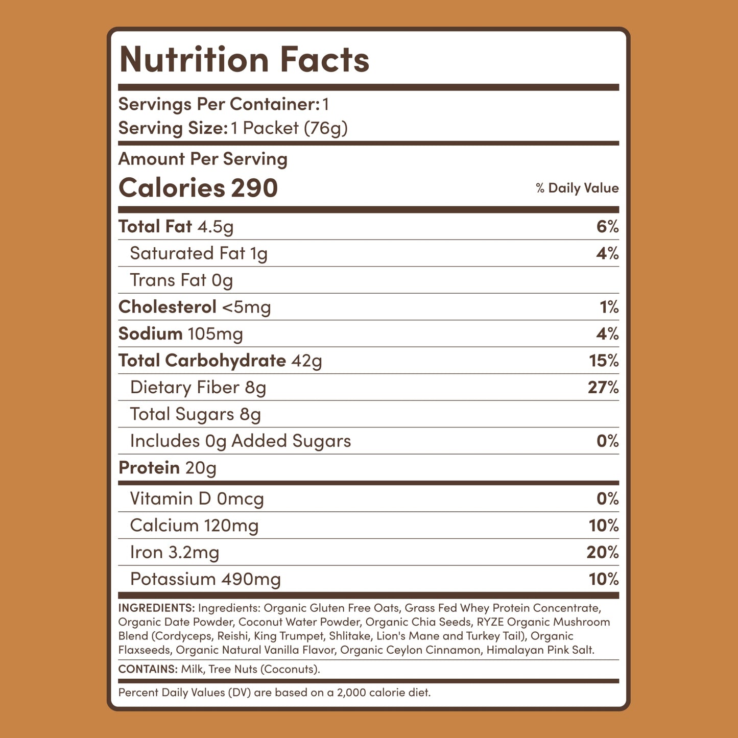 Mushroom Overnight Oats 14 Servings Fresh M031-089