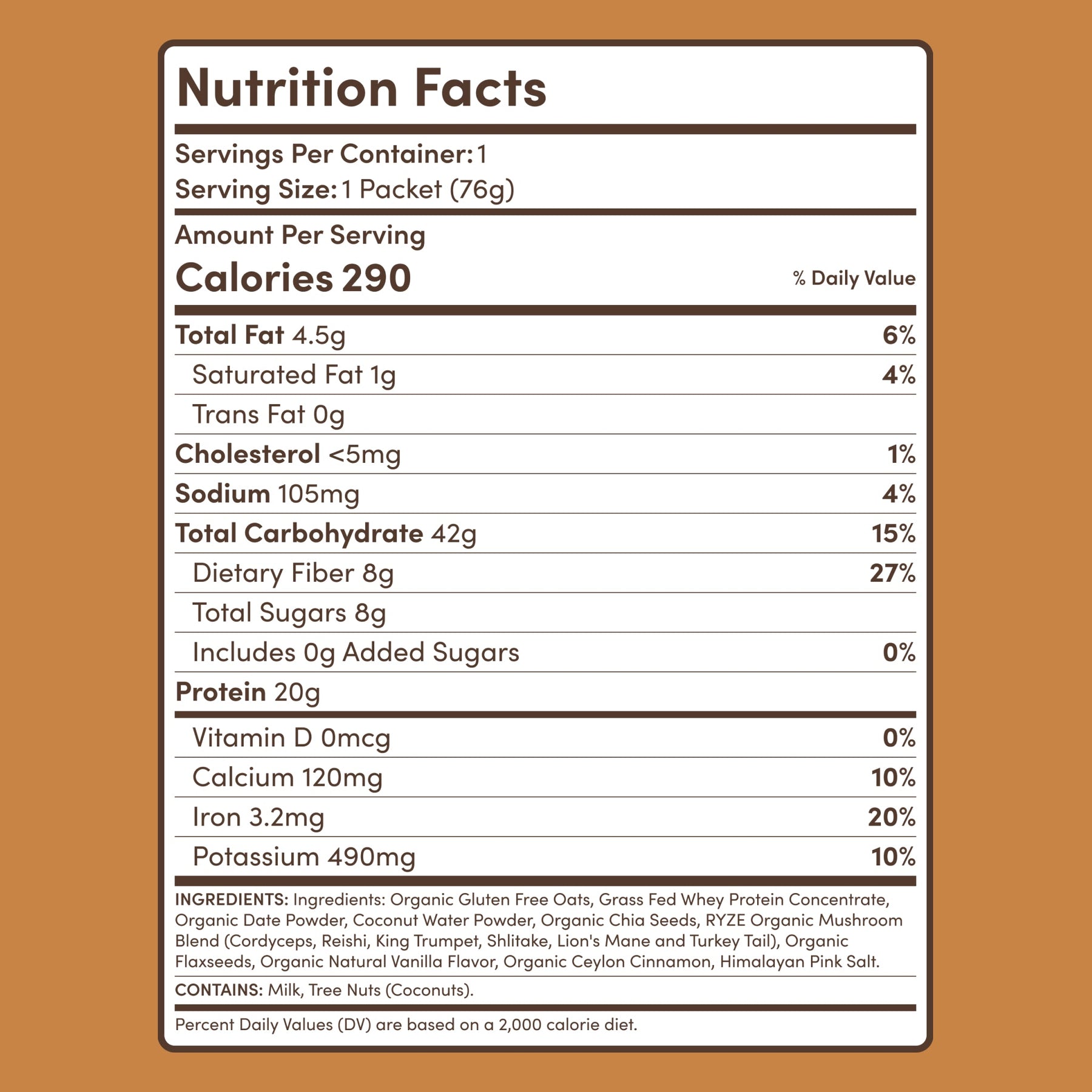 Mushroom Overnight Oats 14 Servings Fresh M031-089