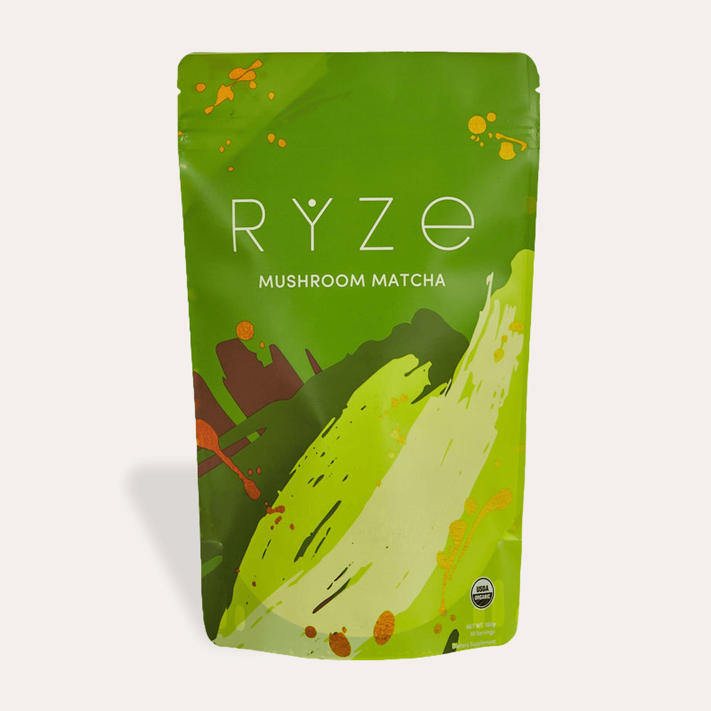 RYZE Mushroom Matcha - with 6 Organic Adaptogenic Mushrooms Grown In USA and Ceremonial-Grade Japanese Matcha Choice M031-094