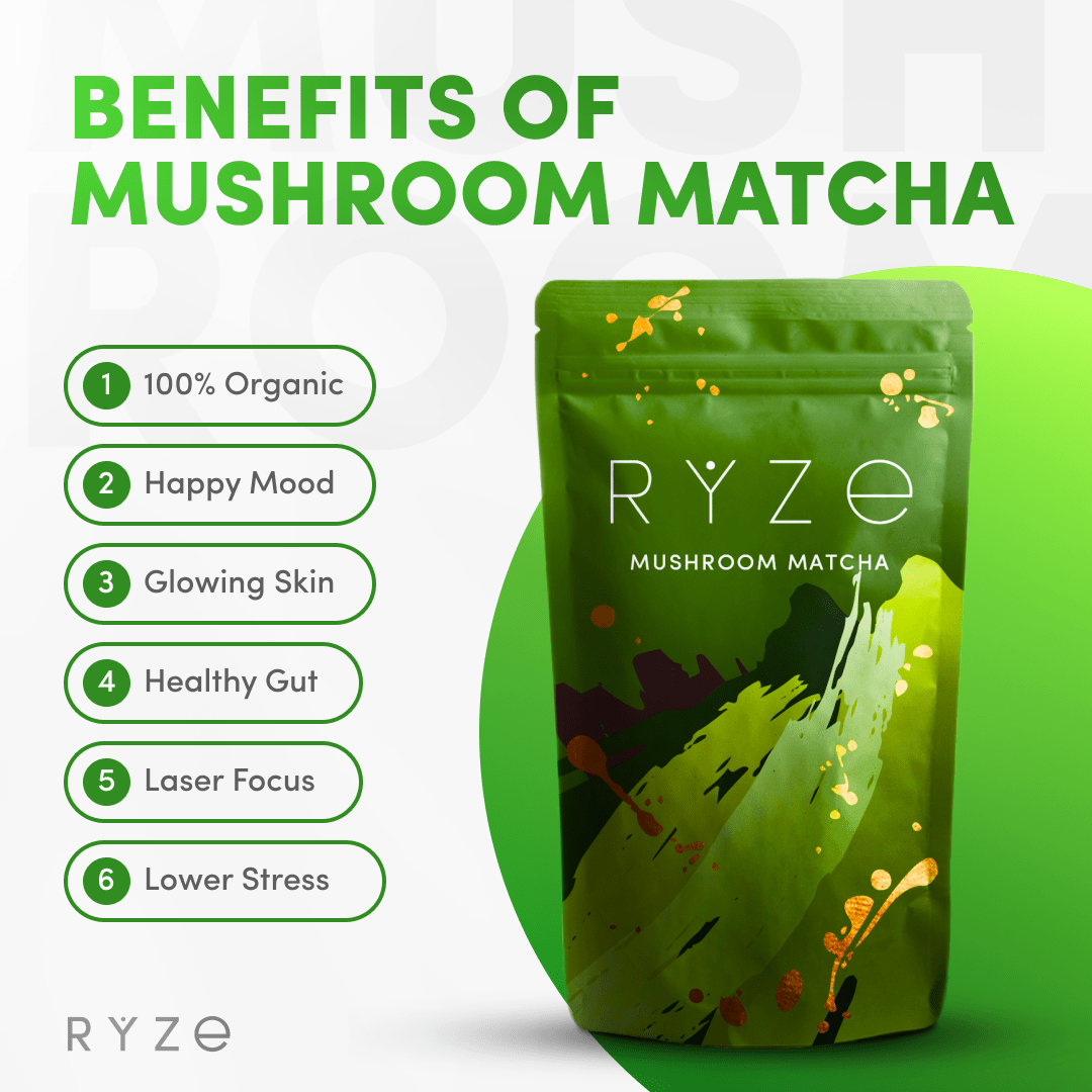 RYZE Organic Mushroom Matcha Starter Kit (60 servings) Fresh M031-092